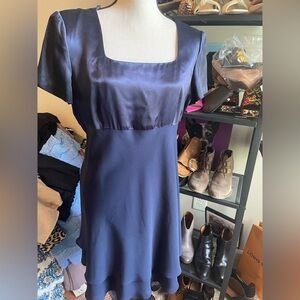 Donna Ricco Woman’s Satin Navy Blue Dress in gently used Sz12